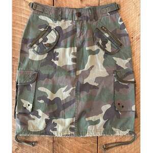 JOY JEANS Womens Camo Cargo Style Knee Length Skirt High Waisted Cotton — SIZE S